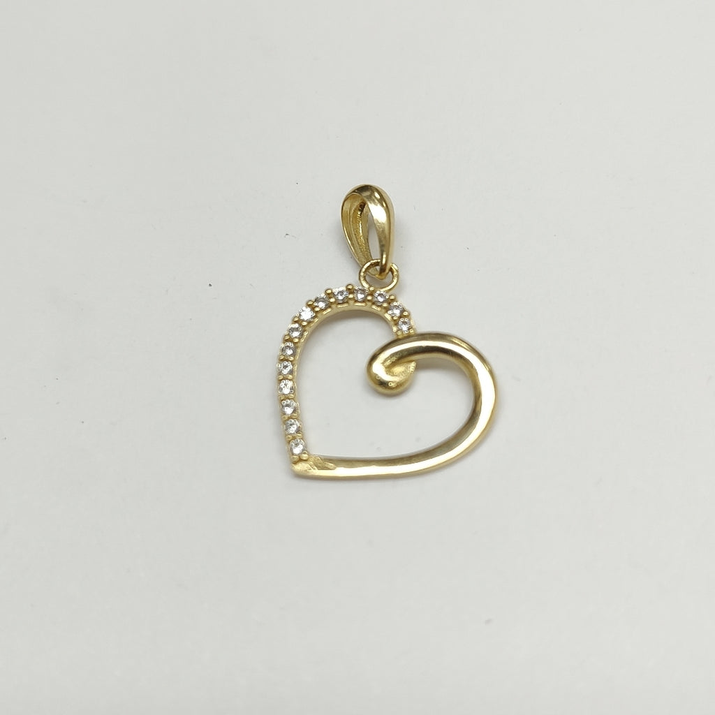 DIJES CORAZON C/CIRCONIA ORO 10K 1.3 GR (NUEVO)