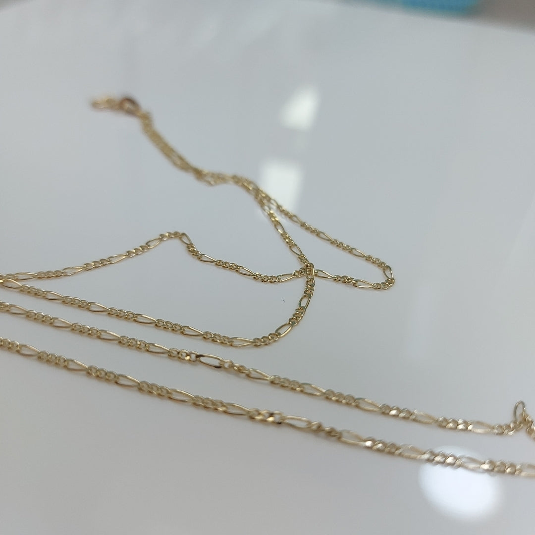 CADENAS TEJIDO 3X1 ORO 14K 55 CM 2.6 GR (NUEVO)