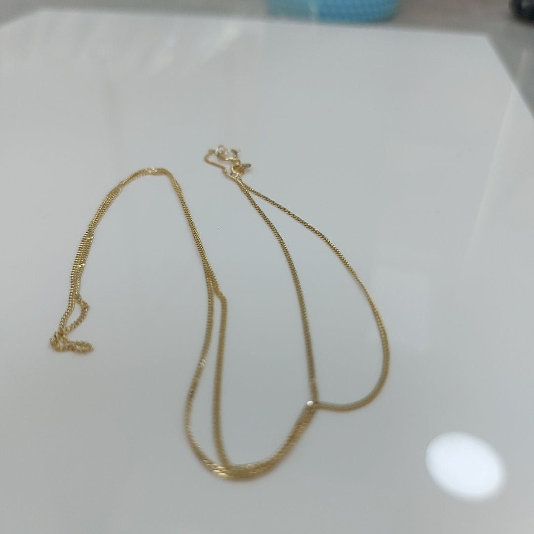 CADENAS TEJIDO BARBADA ORO 10K 55 CM 1.8 GR (NUEVO)