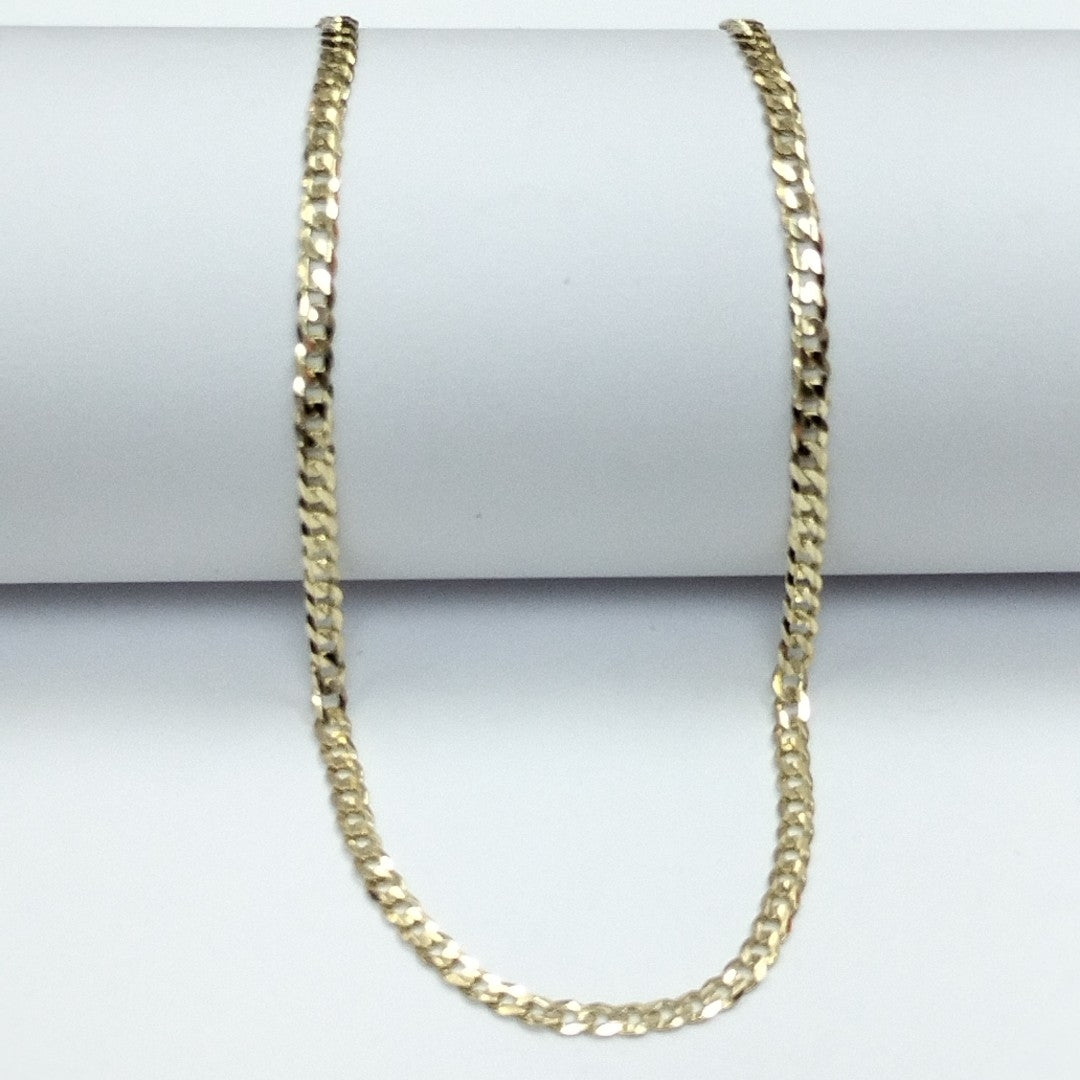 CADENAS TEJIDO BARBADA ORO 10K 55 CM 8.2 GR (NUEVO)
