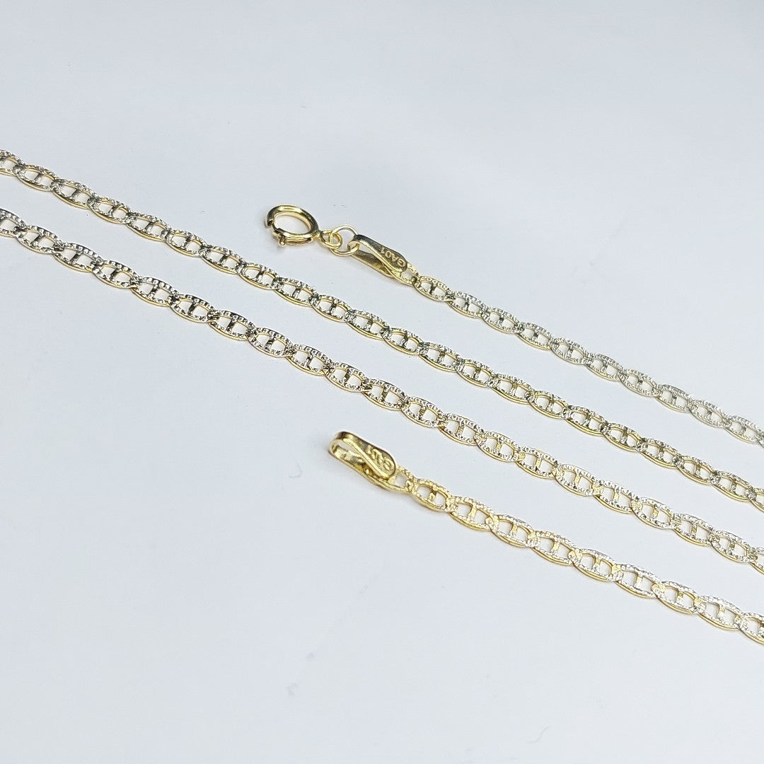 CADENAS TEJIDO GUCHI DIAMANTADO ORO 10K 55 CM 3.8 GR (NUEVO)