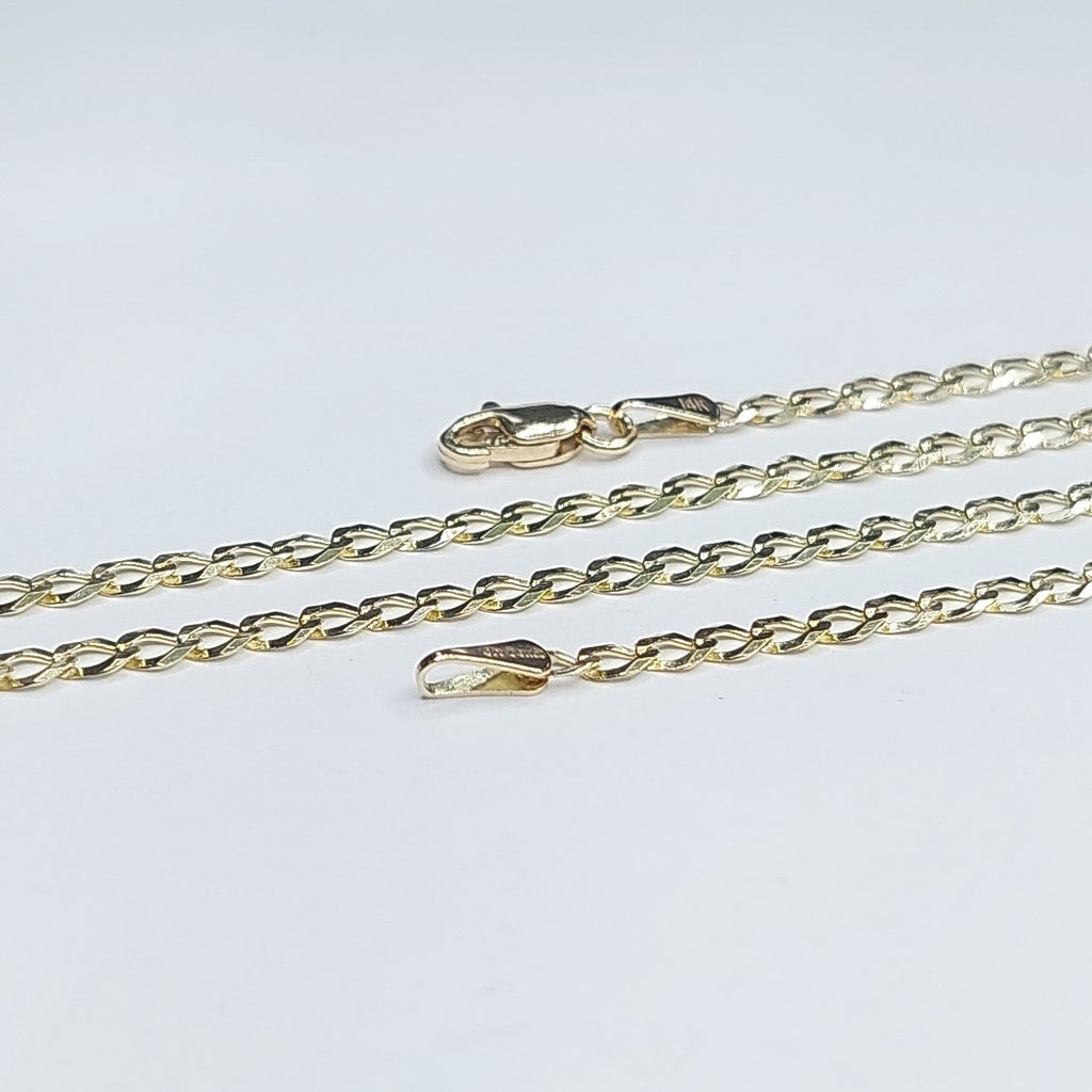 CADENAS TEJIDO BARBADA ORO 14K 60 CM 5.4 GR (NUEVO)