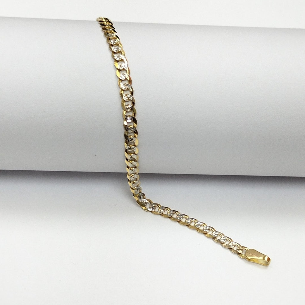 PULSERAS TEJIDO BARBADA ORO 14K 18 CM 4.4 GR (NUEVO)