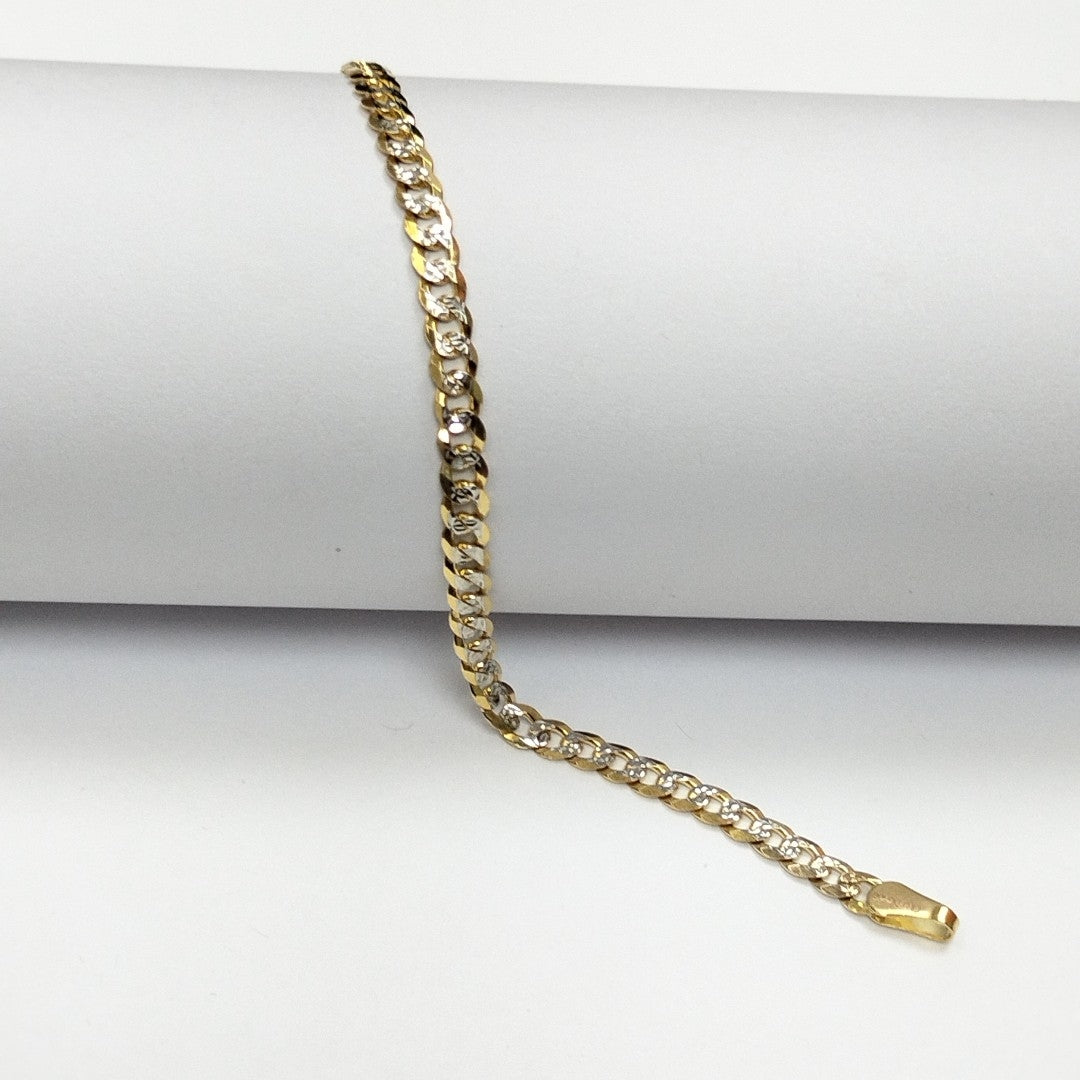 PULSERAS TEJIDO BARBADA ORO 14K 18 CM 4.4 GR (NUEVO)