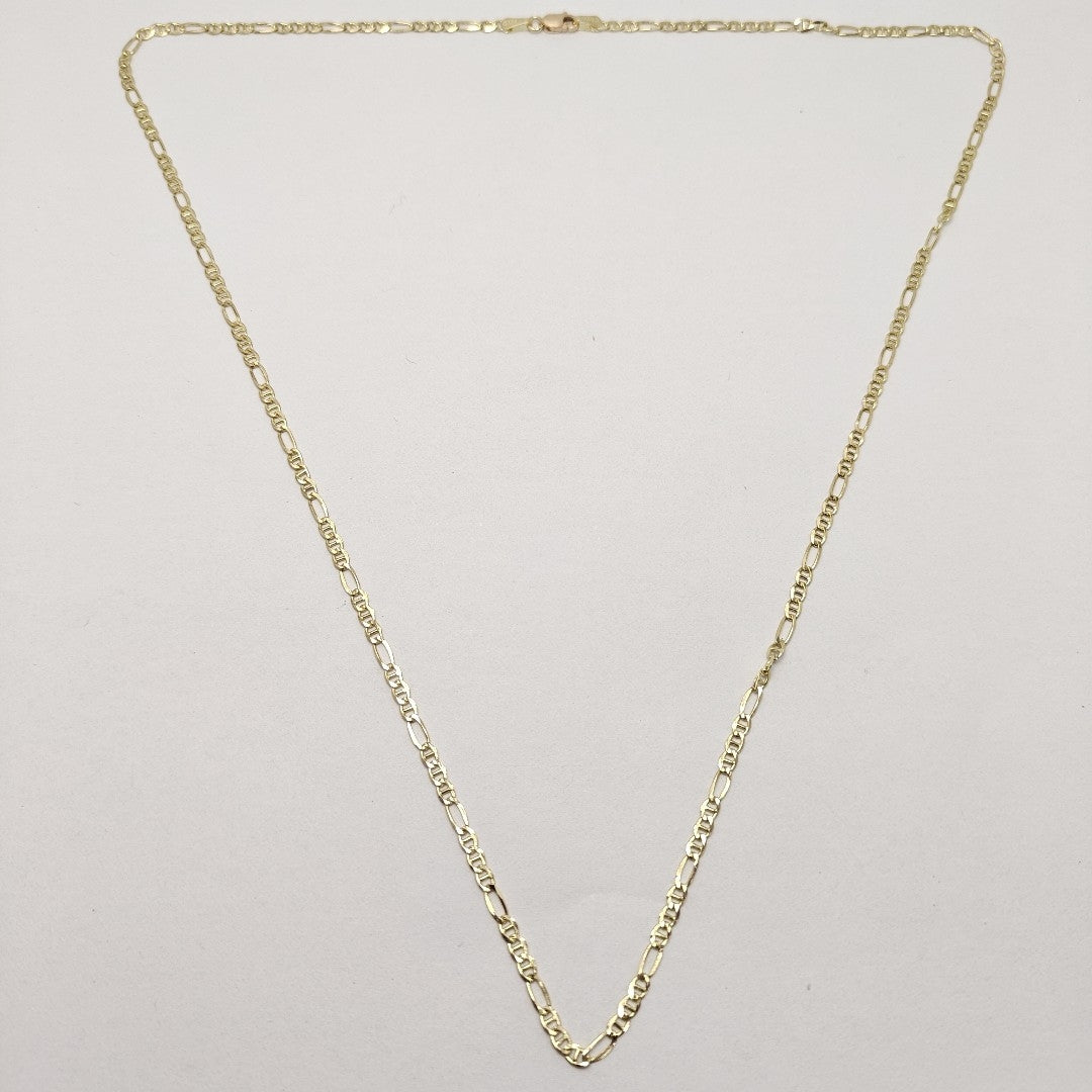 CADENAS TEJIDO FIGARO GUCHI ORO 10K 60 CM 5.2 GR (NUEVO)