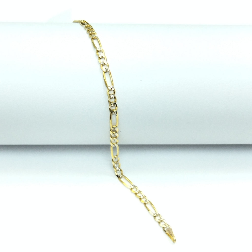 PULSERAS 3X1 DIAMANTADA ORO 14K 18 CM 3 GR (NUEVO)
