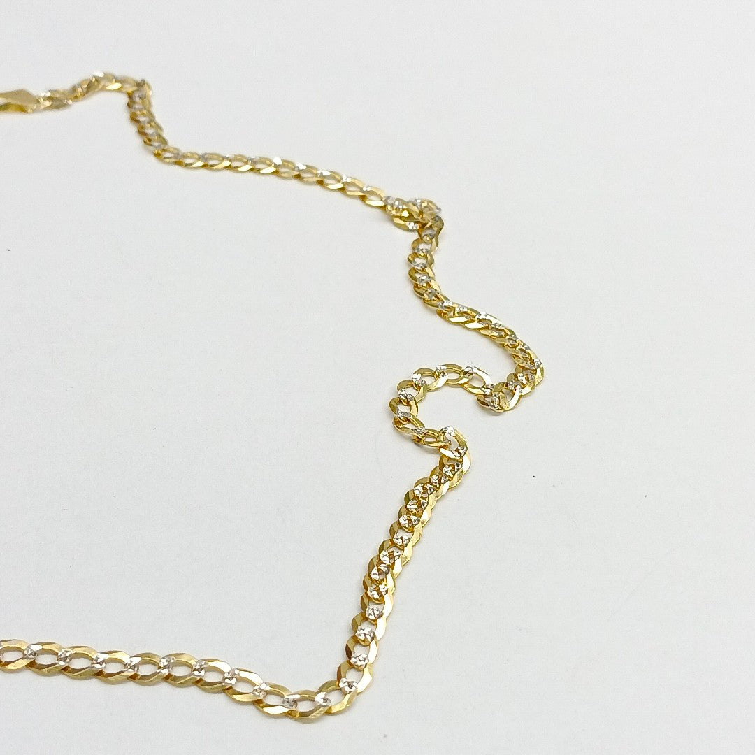 CADENAS BARBADA DIAMANTADA ORO 14K 55 CM 8.9 GR (NUEVO)