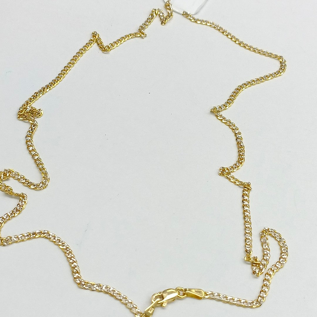 CADENAS BARBADA DIAMANTADA ORO 14K 55 CM 5.7 GR (NUEVO)