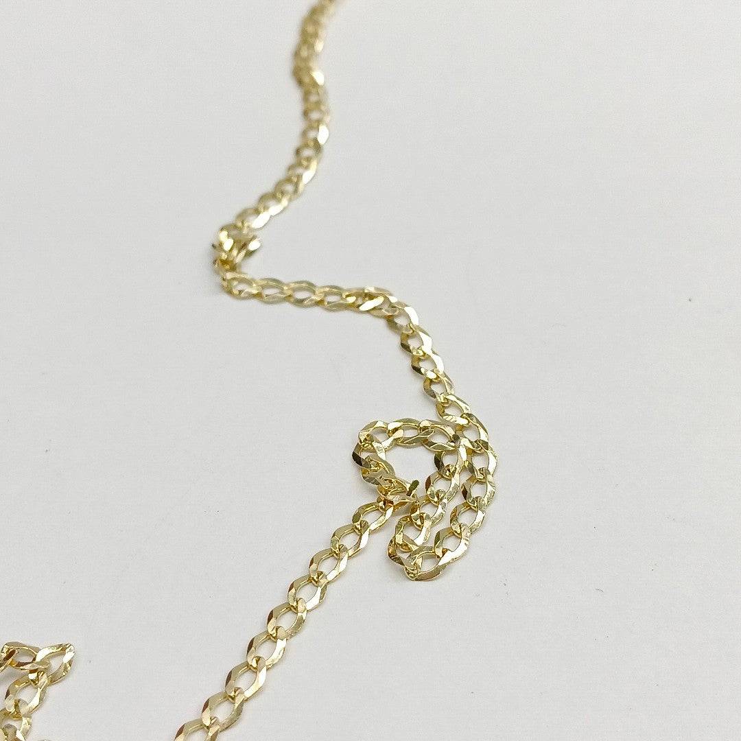 CADENAS TEJIDO BARBADA ORO 14K 60 CM 5.4 GR (NUEVO)