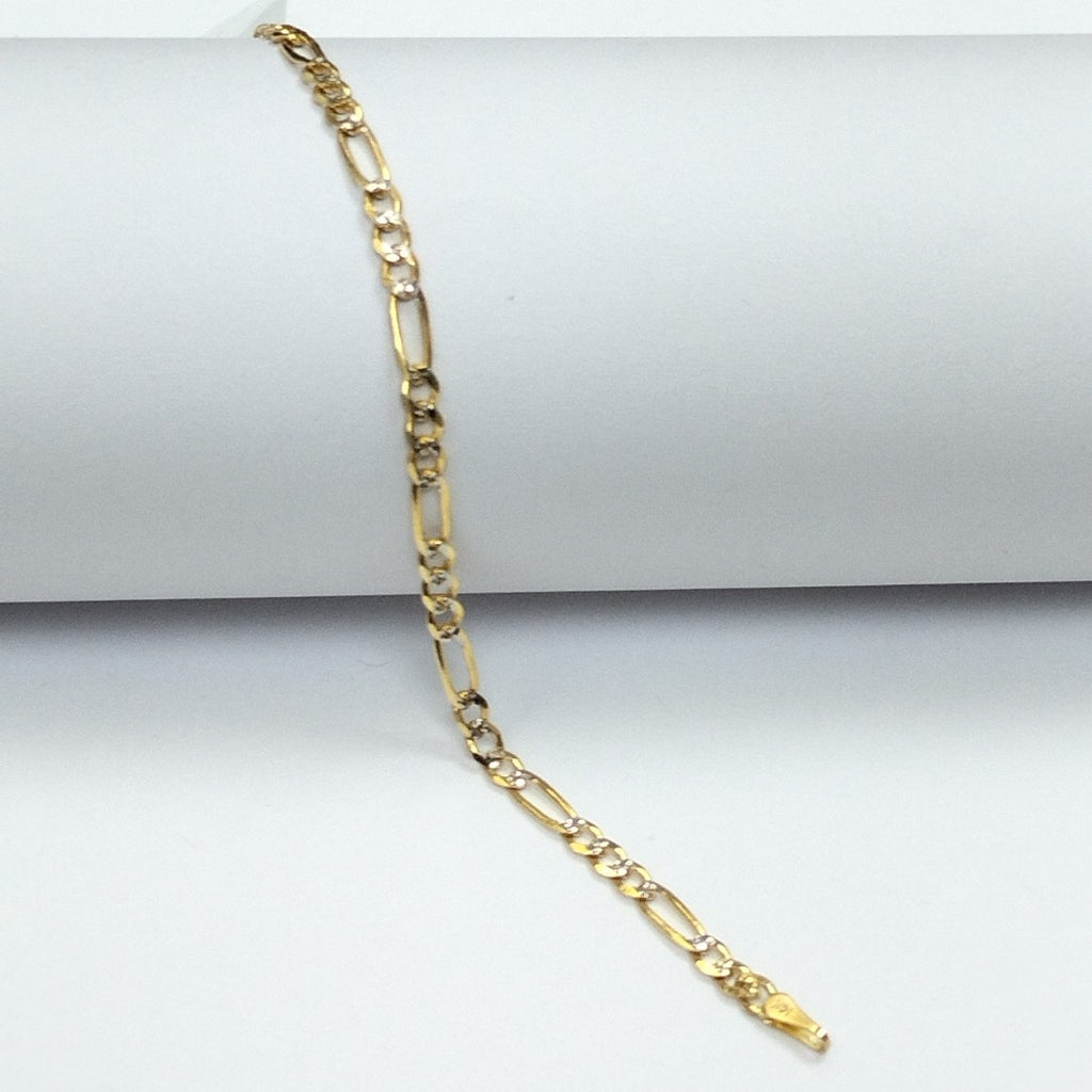 PULSERAS 3X1 DIAMANTADA ORO 14K 18 CM 3.1 GR (NUEVO)