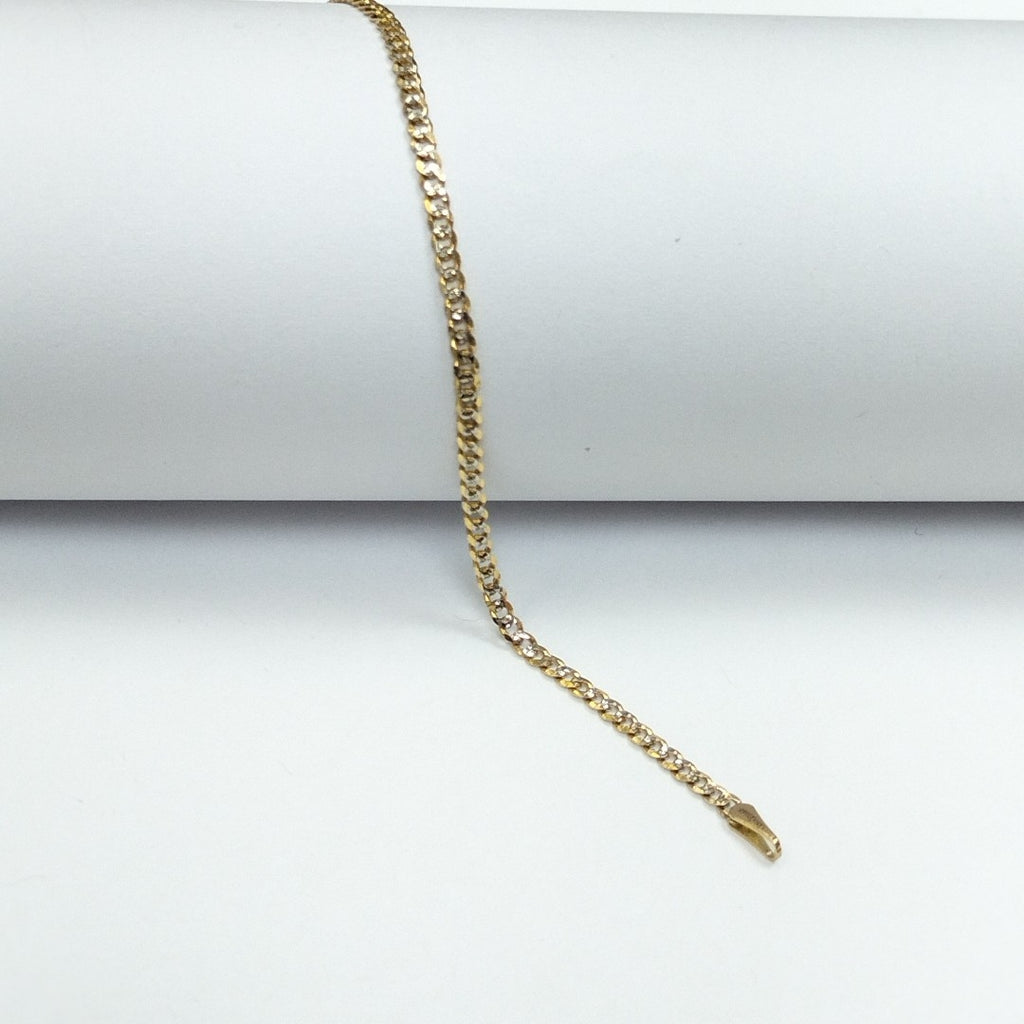 PULSERAS BARBADA DIAMANTADA ORO 14K 18 CM 2.5 GR (NUEVO)