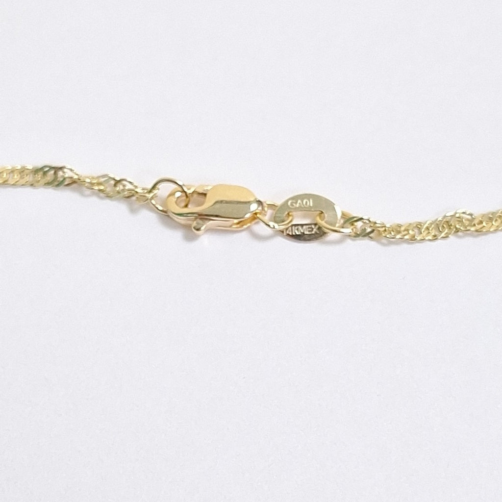 CADENAS TEJIDO MEDIO TZL ORO 14K 55 CM 3.1 GR (NUEVO)