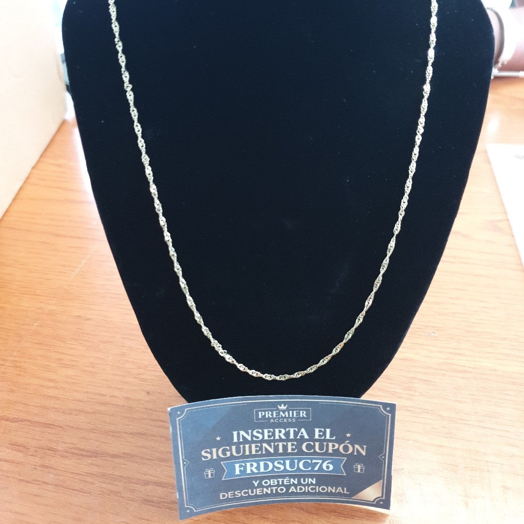 CADENAS TEJIDO MEDIO TORZAL ORO 10K 55 CM 2.5 GR (NUEVO)