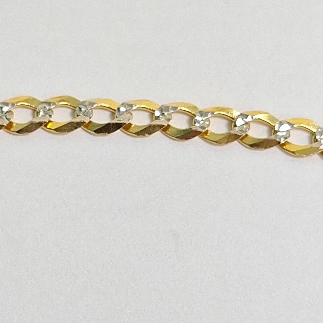 CADENAS BARBADA DIAMANTADA ORO 14K 55 CM 8.8 GR (NUEVO)