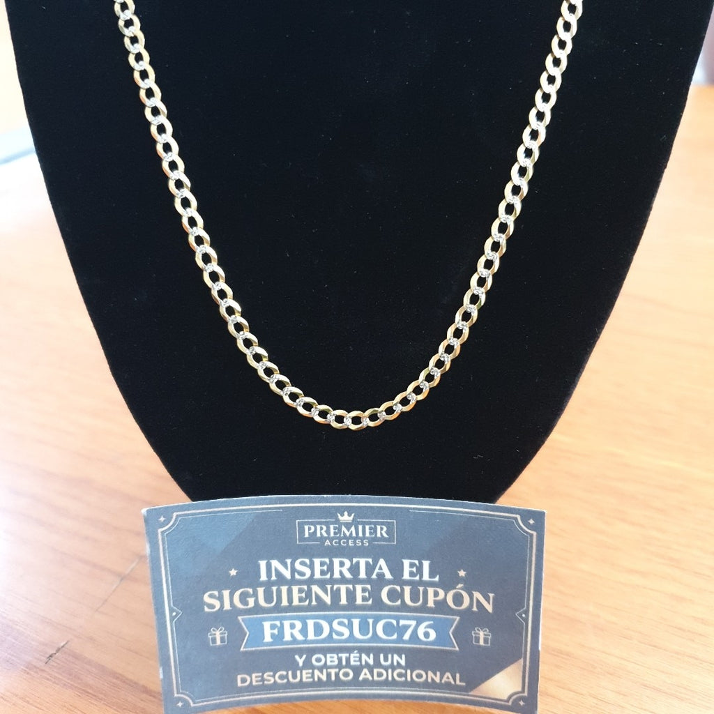 CADENAS BARBADA DIAMANTADA ORO 14K 60 CM 9.5 GR (NUEVO)