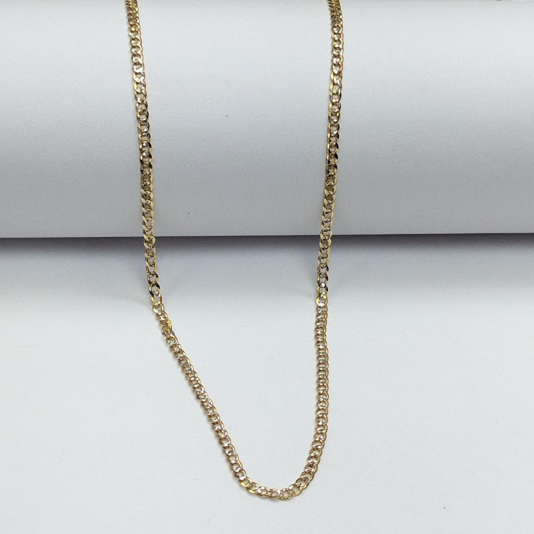 CADENAS BARBADA DIAMANTADA ORO 14K 60 CM 6.2 GR (NUEVO)