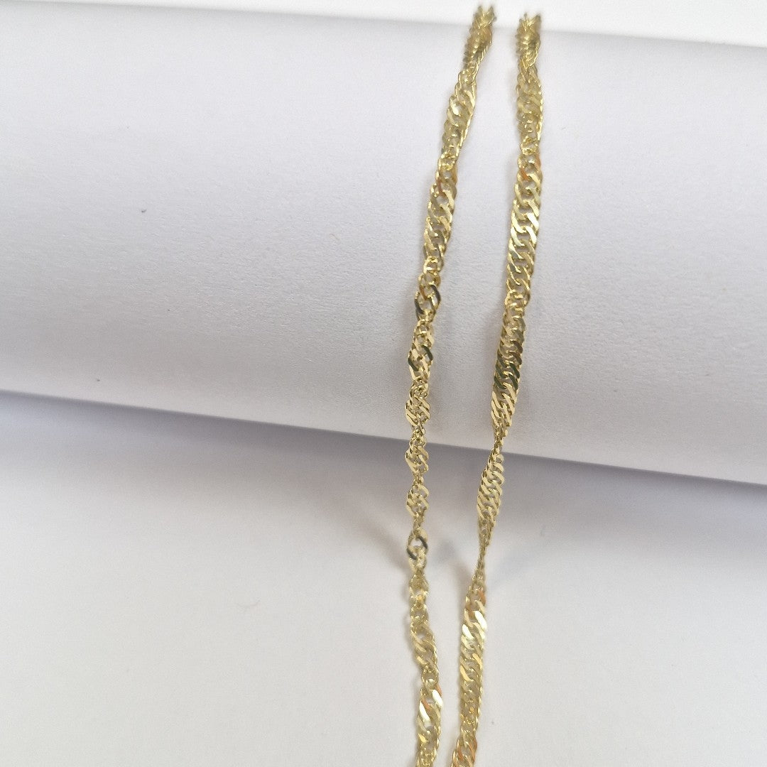 CADENAS TEJIDO MEDIO TZL ORO 14K 55 CM 5 GR (NUEVO)