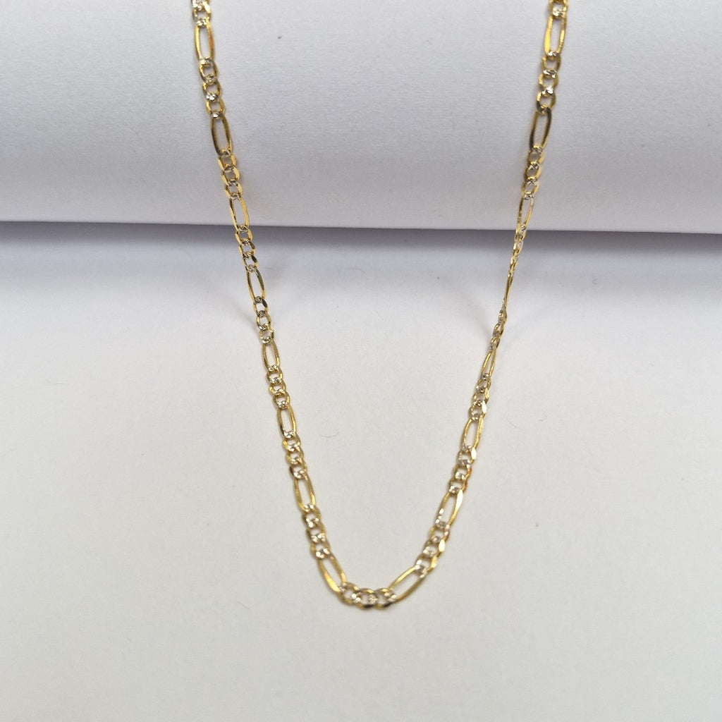 CADENAS TEJIDO 3X1 DIAMANTADA ORO 14K 55 CM 4.5 GR (NUEVO)
