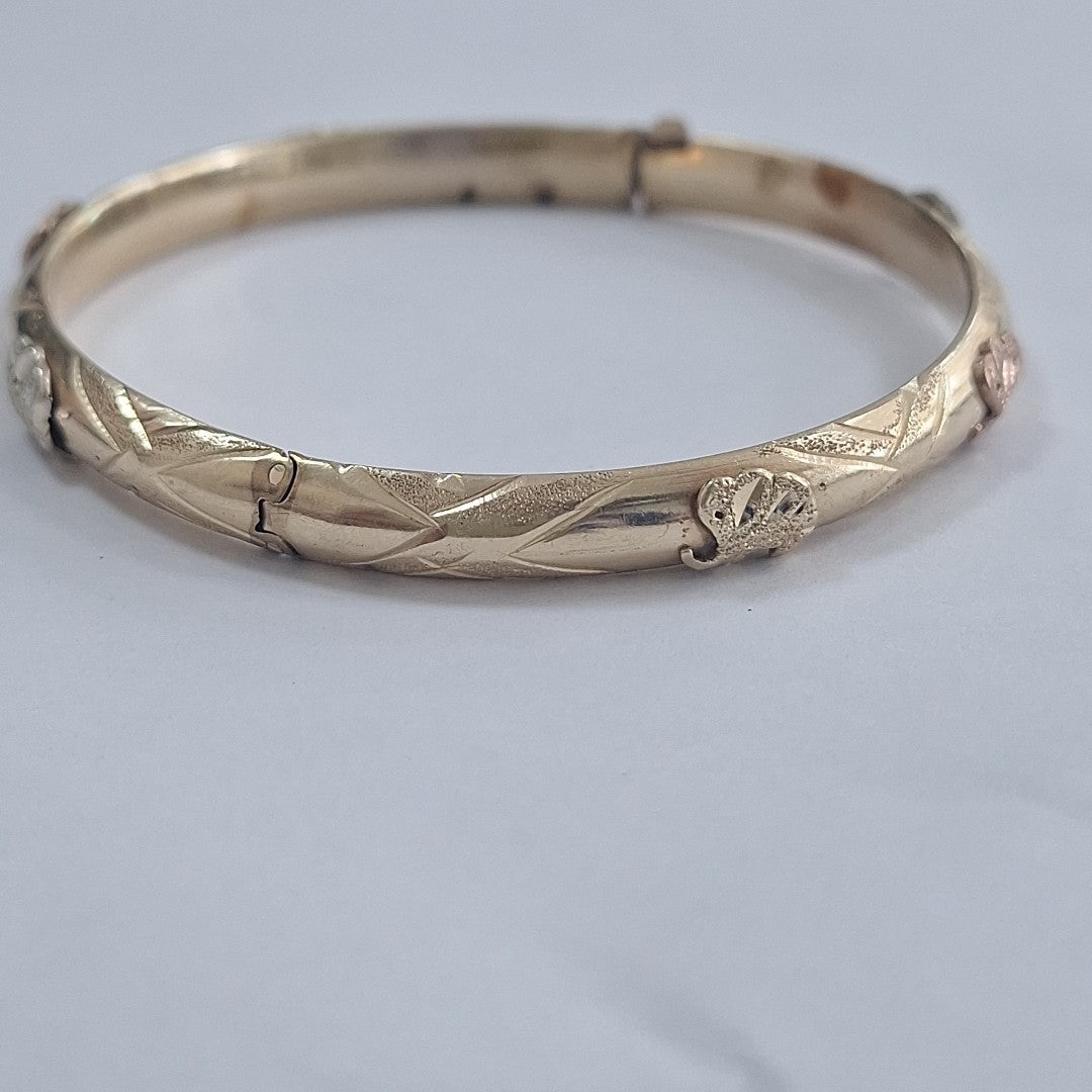 PULSERA RIGIDA ORO 14 K 10.7 GRMS (SEMINUEVO)