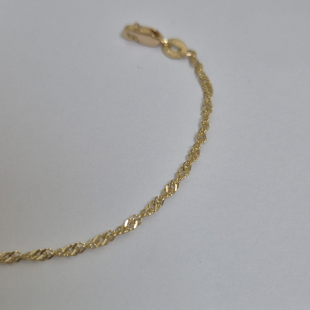 PULSERAS TEJIDO MEDIO TZL ORO 14K 18 CM 1.3 GR (NUEVO)