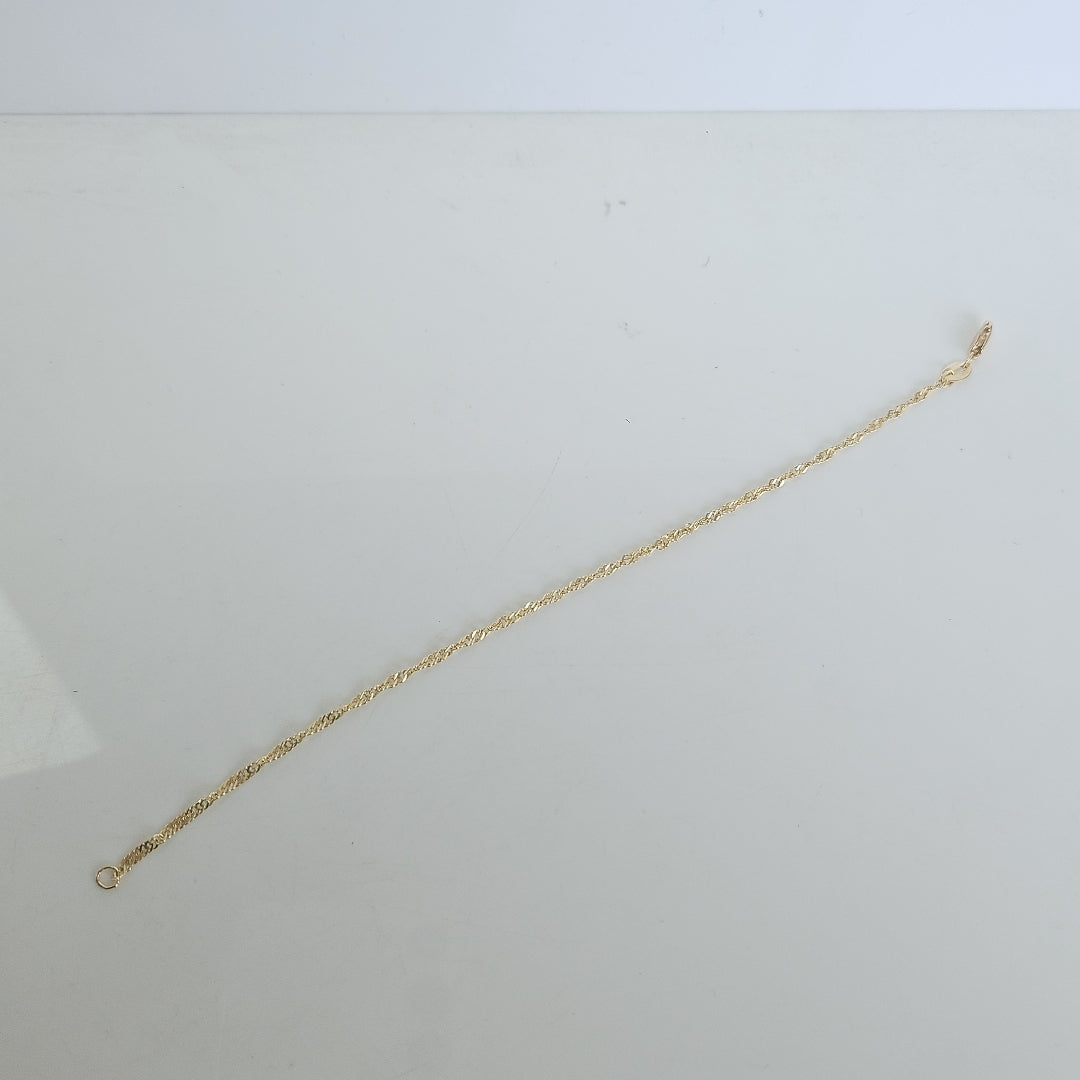 PULSERAS TEJIDO MEDIO TZL ORO 14K 18 CM 1.3 GR (NUEVO)