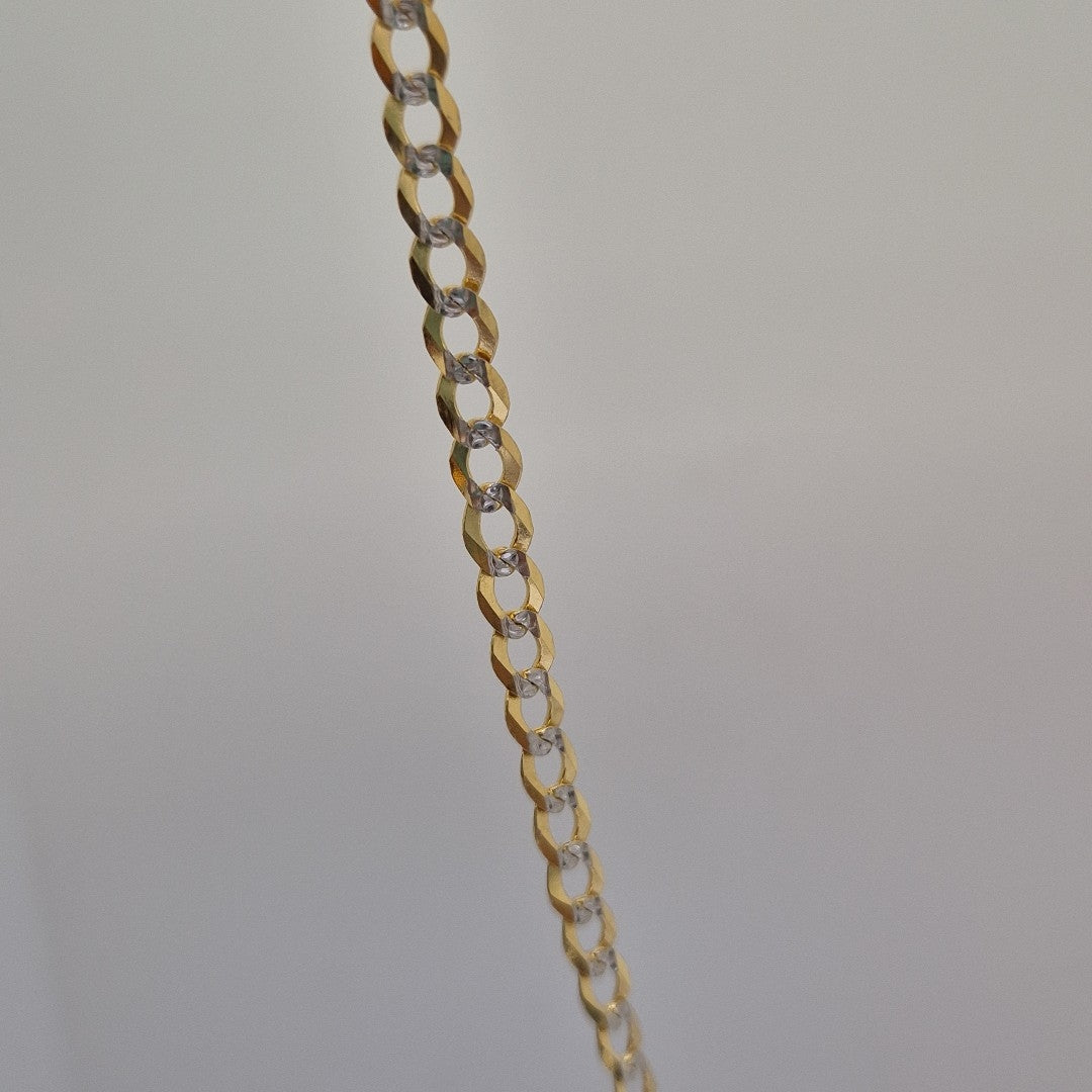 CADENAS BARBADA DIAMANTADA ORO 14K 60 CM 9.5 GR (NUEVO)
