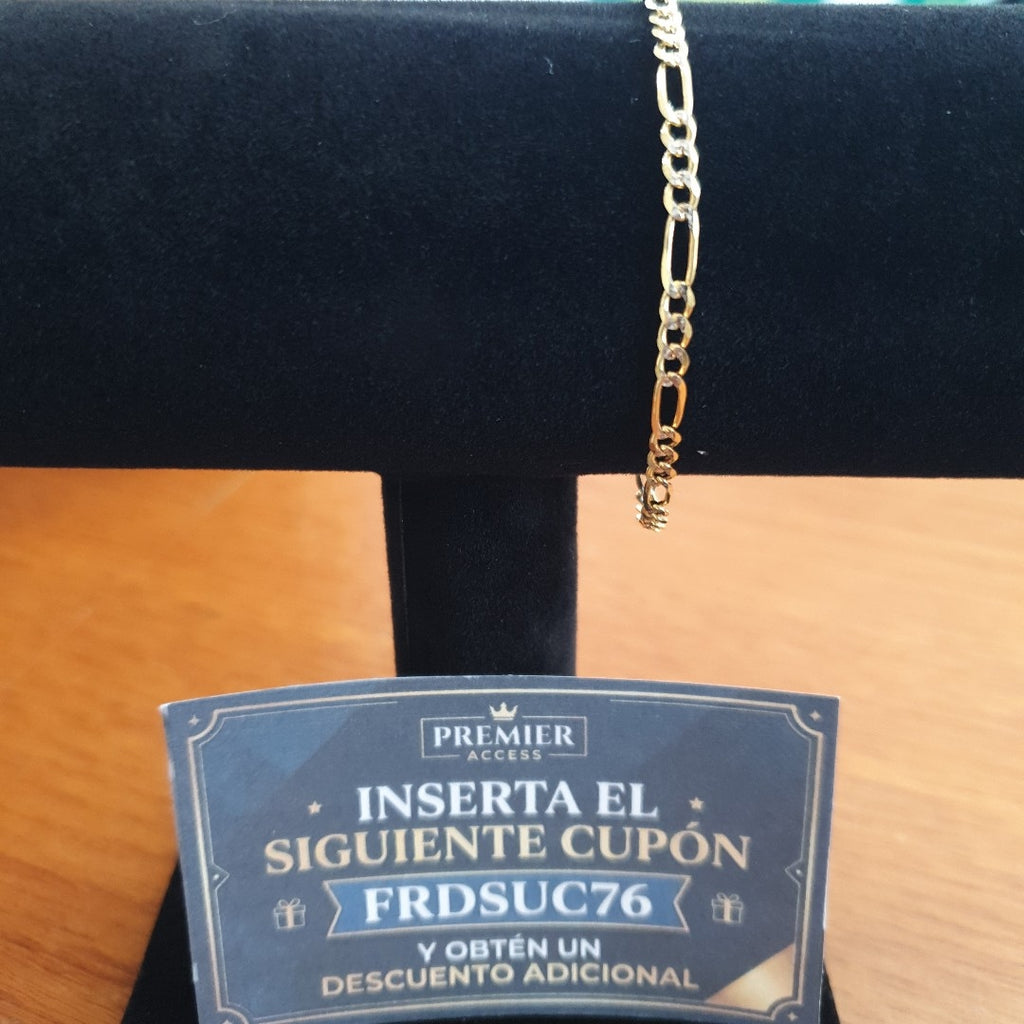 PULSERAS 3X1 DIAMANTADA ORO 14K 18 CM 3 GR (NUEVO)