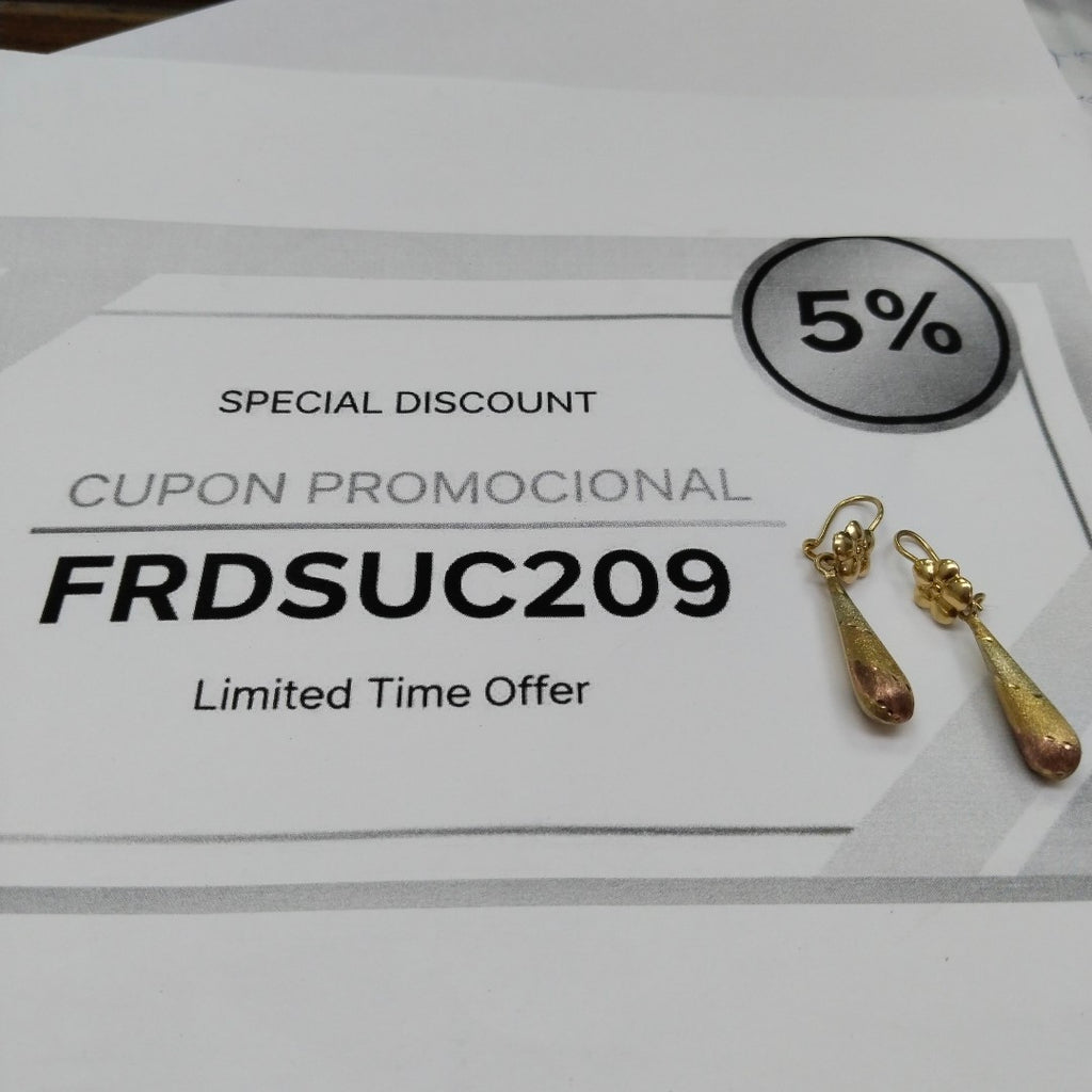 ARETES PAR ORO 10 K 3.6 GRMS (SEMINUEVO)