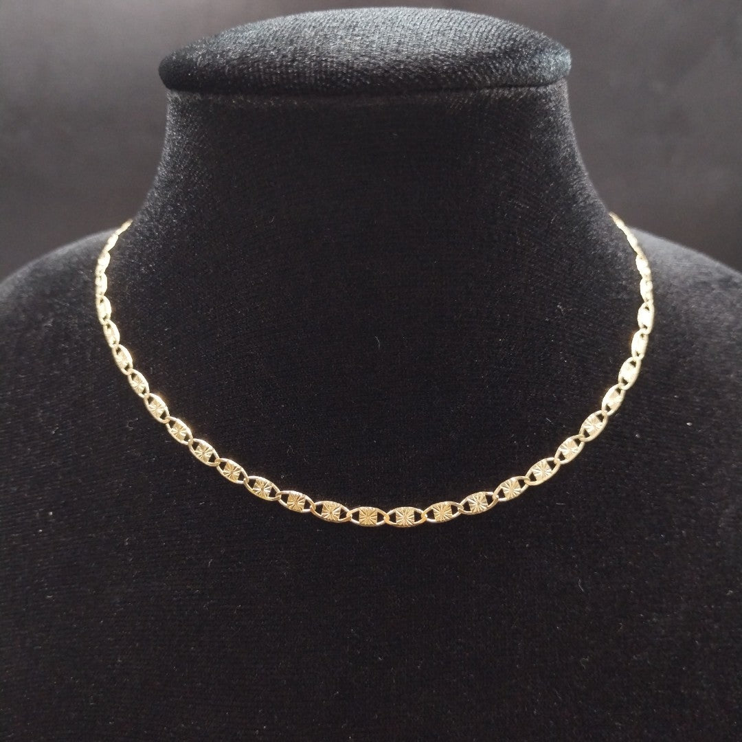 CADENAS TEJIDO GUCHI ORO 14K 55 CM 7.1 GR (NUEVO)
