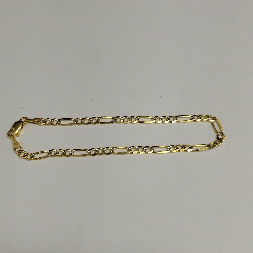 PULSERAS 3X1 DIAMANTADA ORO 14K 18 CM 2.9 GR (NUEVO)
