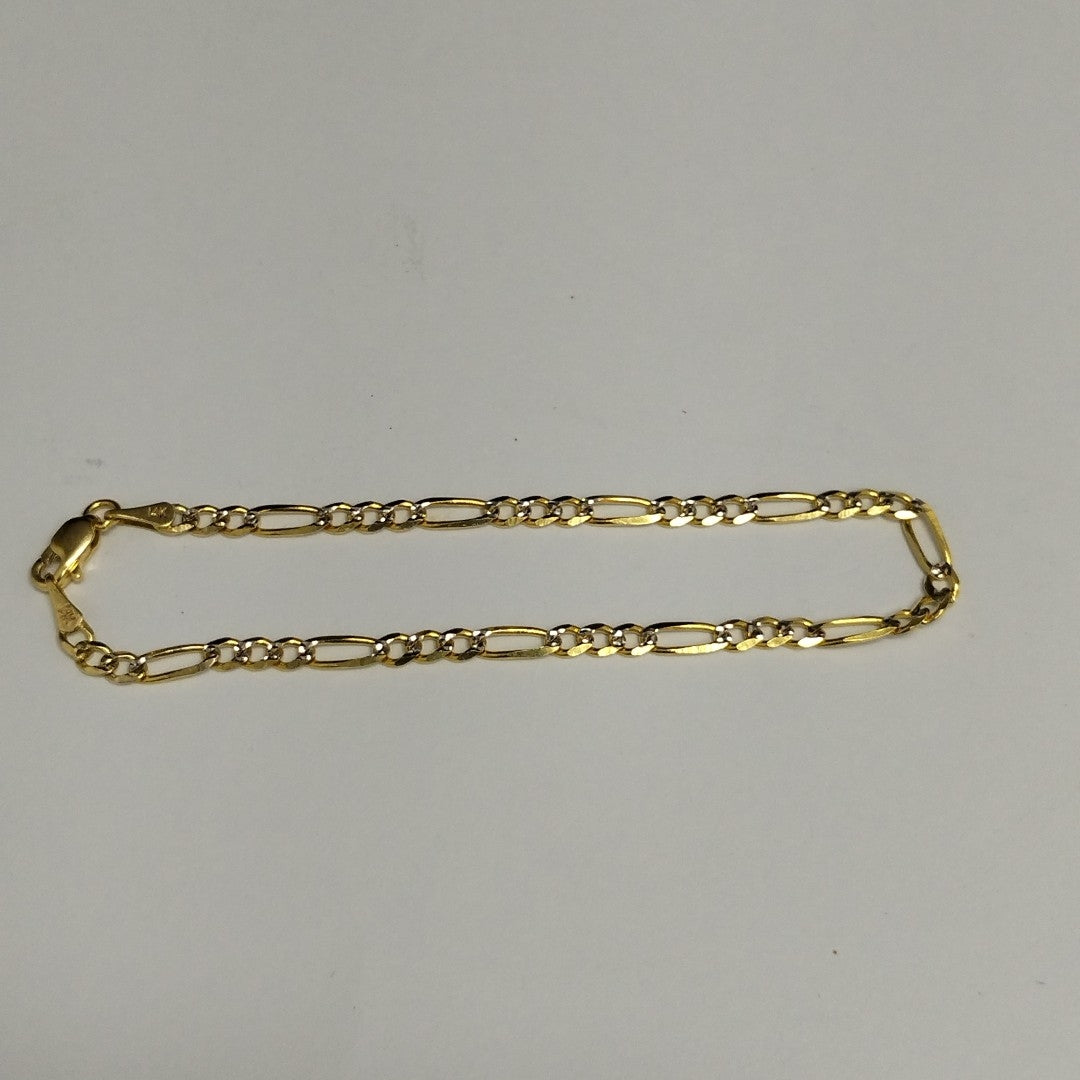 PULSERAS 3X1 DIAMANTADA ORO 14K 18 CM 2.9 GR (NUEVO)