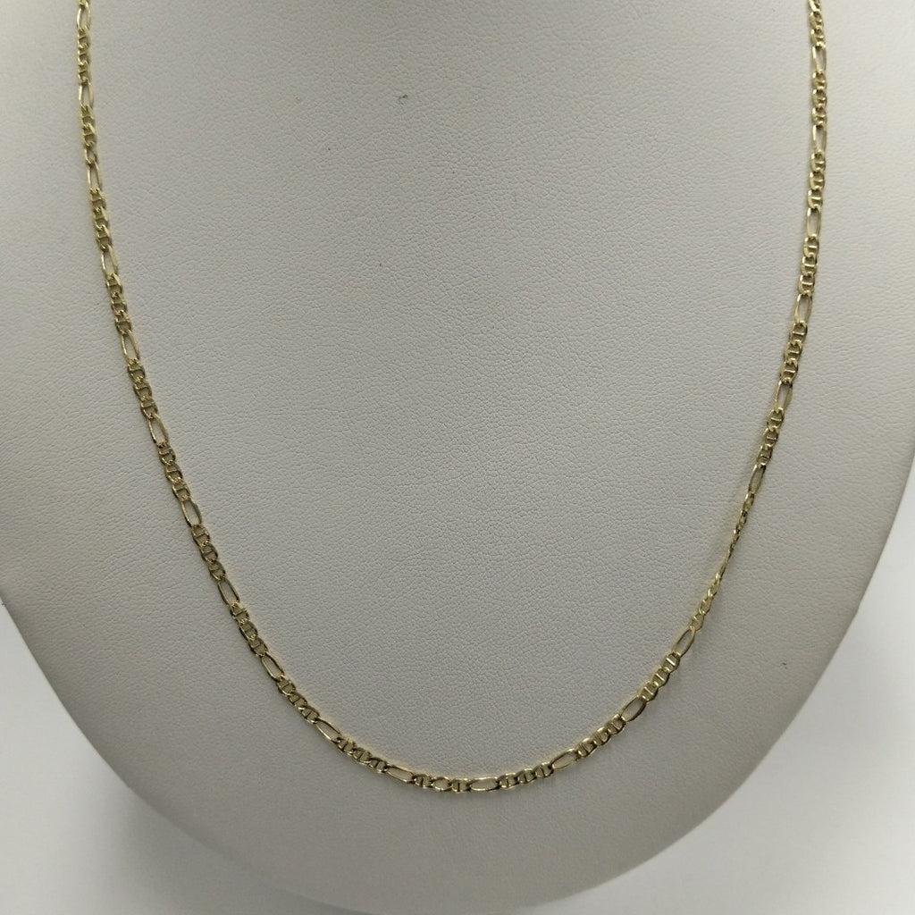 CADENAS TEJIDO FIGARO GUCHI ORO 10K 55 CM 4.8 GR (NUEVO)