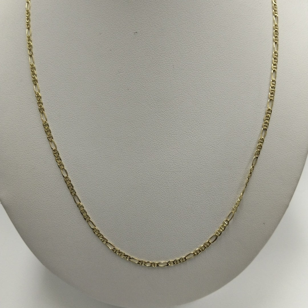 CADENAS TEJIDO FIGARO GUCHI ORO 10K 55 CM 4.8 GR (NUEVO)