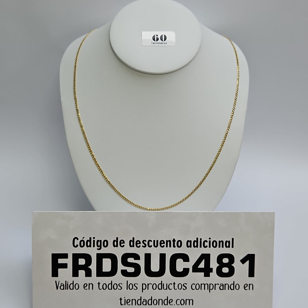 CADENAS BARBADA DIAMANTADA ORO 14K 60 CM 6.2 GR (NUEVO)