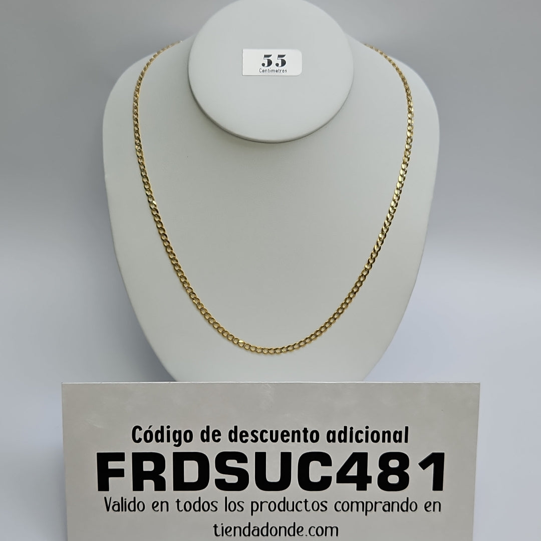 CADENAS BARBADA DIAMANTADA ORO 14K 55 CM 8.6 GR (NUEVO)