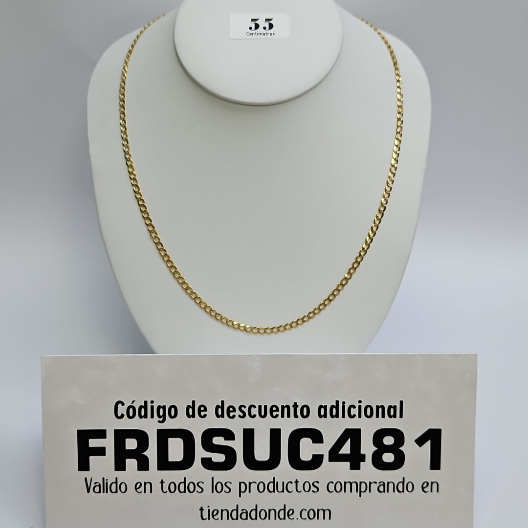 CADENAS BARBADA DIAMANTADA ORO 14K 55 CM 8.8 GR (NUEVO)