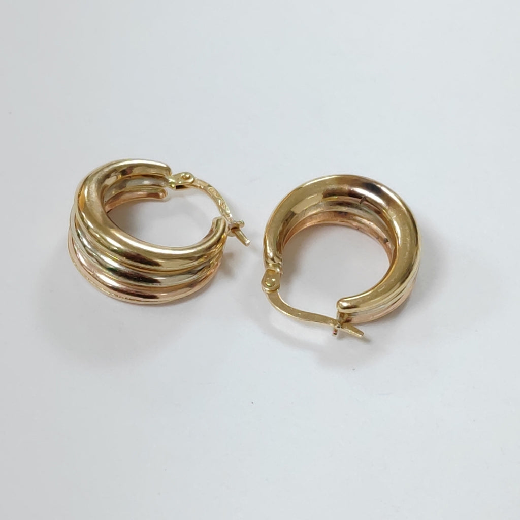 ARRACADAS PAR ORO COMBINADO 14 K 3,60 GRMS (SEMINUEVO)