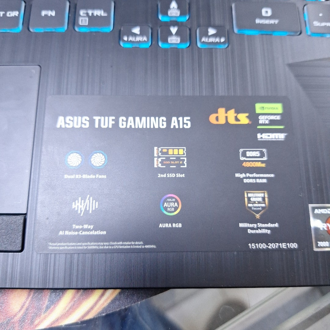 LAPTOP ASUS TUF GAMING A15 FA506NFR-HN007W (2024) 512 GB SSD 8 GB RAM (SEMINUEVO)