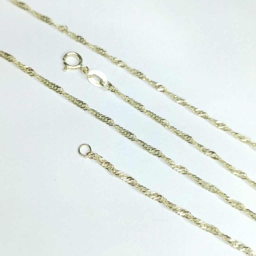CADENAS TEJIDO MEDIO TORZAL ORO 10K 55 CM 2.5 GR (NUEVO)