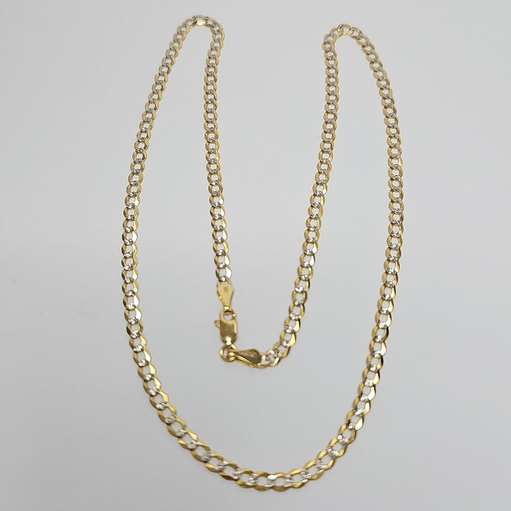CADENAS BARBADA DIAMANTADA ORO 14K 55 CM 8.9 GR (NUEVO)