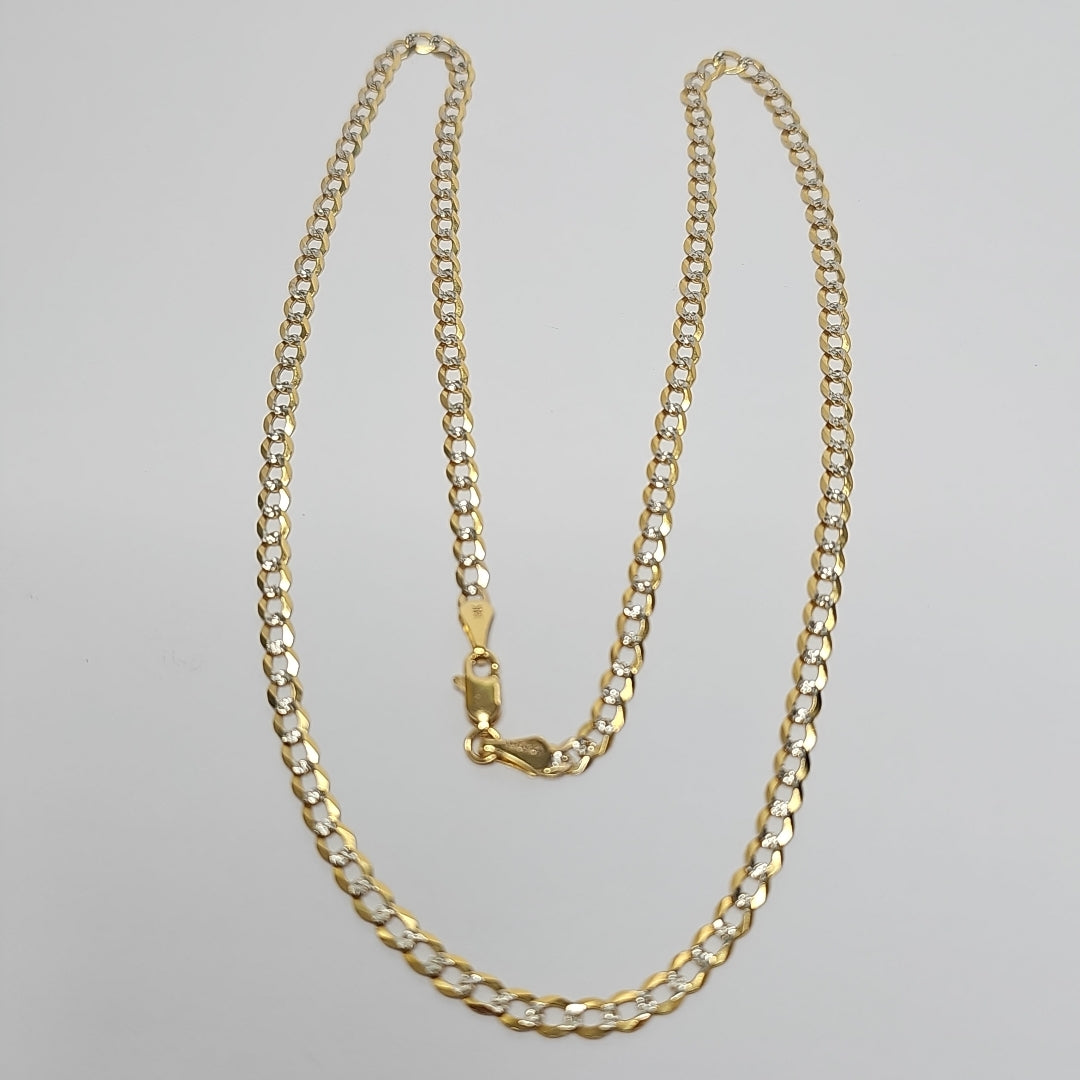 CADENAS BARBADA DIAMANTADA ORO 14K 55 CM 8.9 GR (NUEVO)