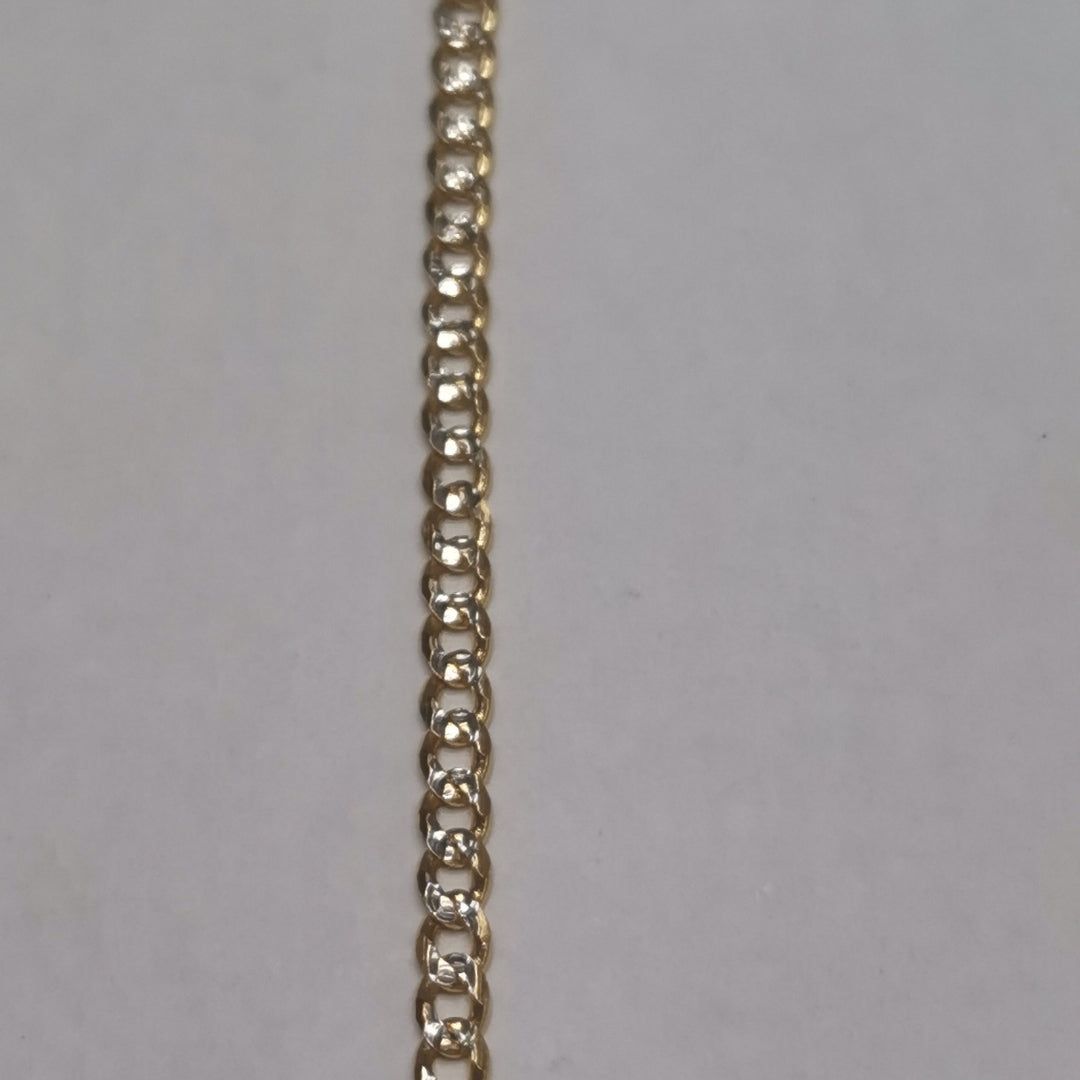 CADENAS BARBADA DIAMANTADA ORO 14K 60 CM 6.1 GR (NUEVO)