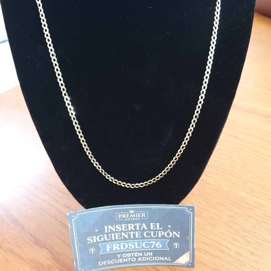 CADENAS TEJIDO BARBADA ORO 14K 60 CM 5.4 GR (NUEVO)