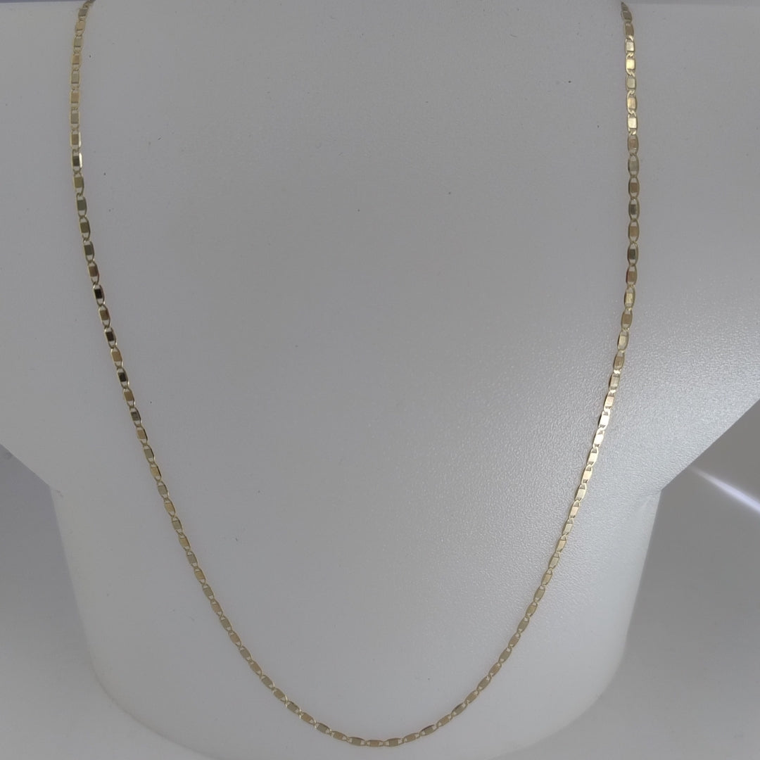 CADENAS TEJIDO ESPEJO ORO 10K 55 CM 1.7 GR (NUEVO)