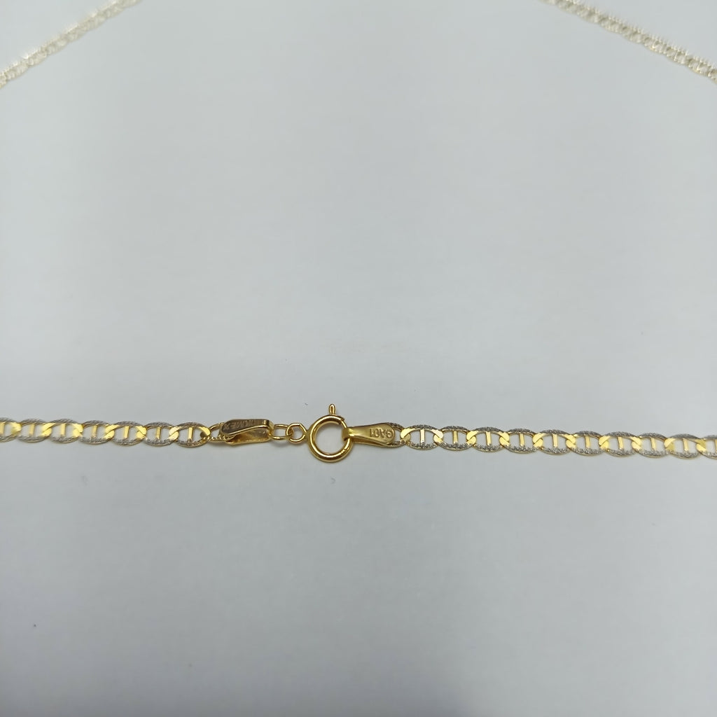 CADENAS TEJIDO GUCHI DIAMANTADO ORO 10K 55 CM 3.9 GR (NUEVO)