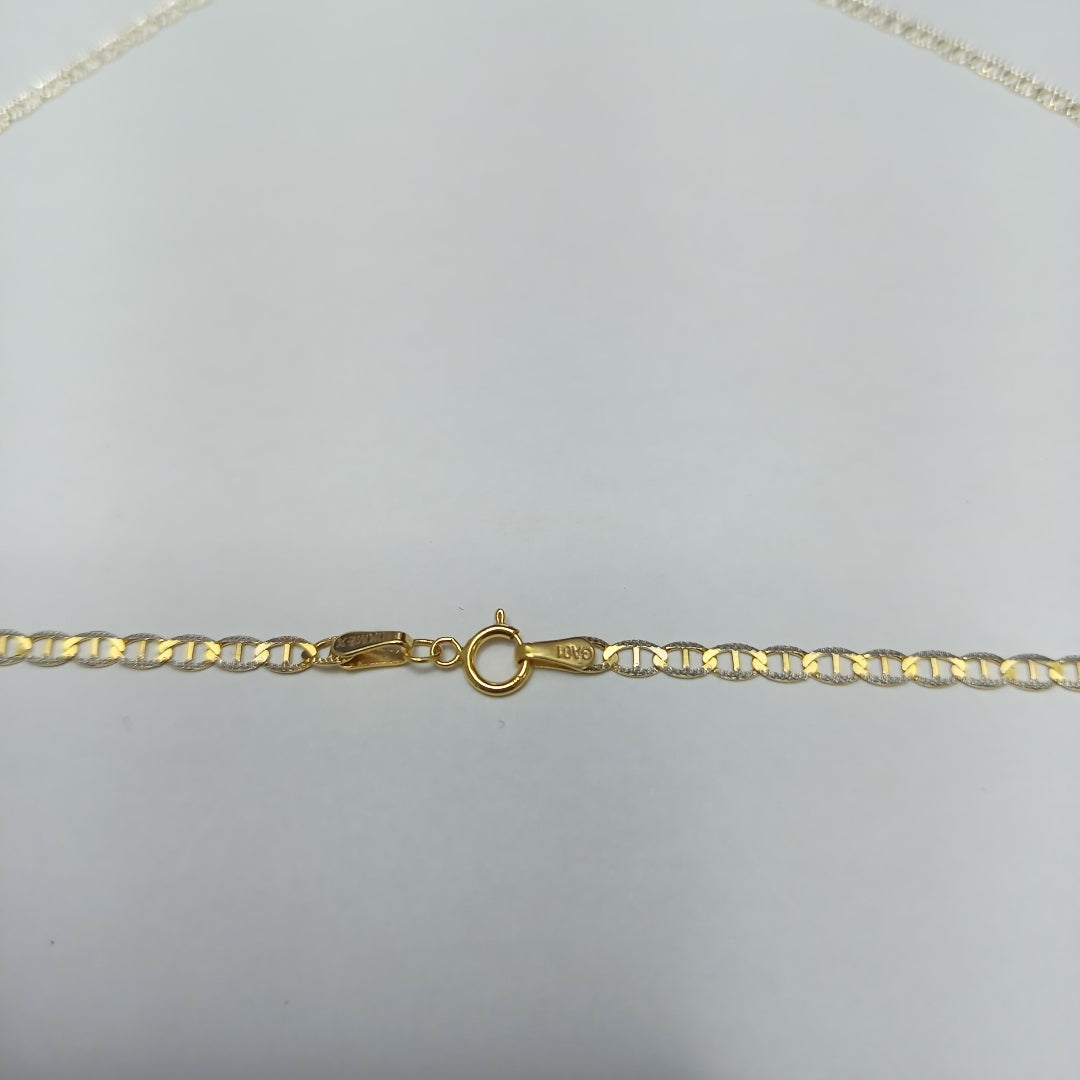CADENAS TEJIDO GUCHI DIAMANTADO ORO 10K 55 CM 3.9 GR (NUEVO)