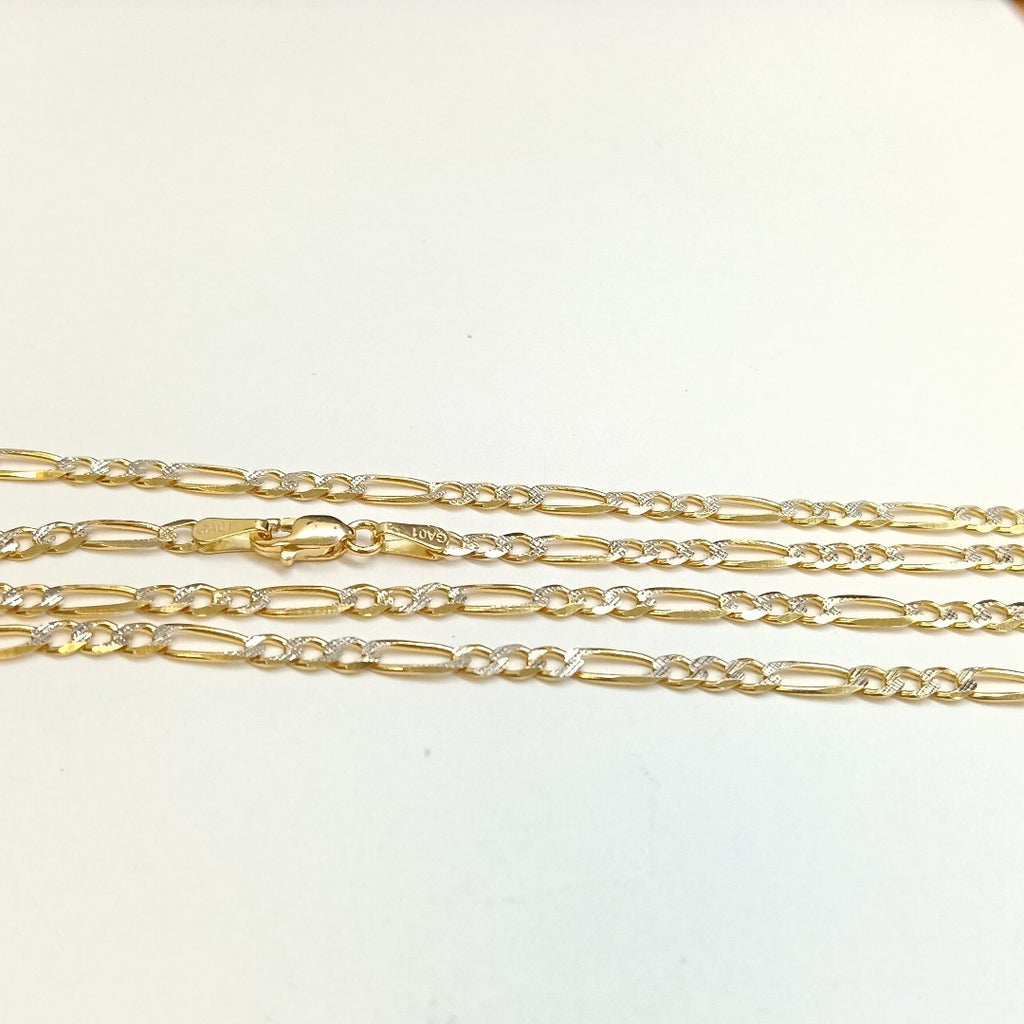 CADENAS TEJIDO 3X1 DIAMANTADO ORO 10K 60 CM 6.9 GR (NUEVO)
