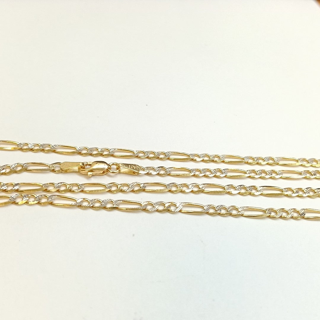 CADENAS TEJIDO 3X1 DIAMANTADO ORO 10K 60 CM 6.9 GR (NUEVO)