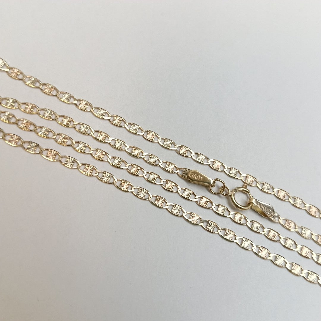 CADENAS TEJIDO GUCHI ORO 10K 55 CM 3 GR (NUEVO)