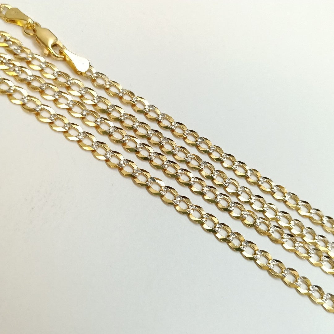 CADENAS BARBADA DIAMANTADA ORO 14K 60 CM 9.5 GR (NUEVO)